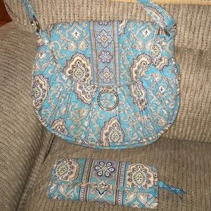 Vera Bradley saddle bag and trifold wallet